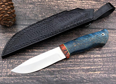 Нож "Сибиряк - 2": сталь - Bohler М390; рукоять - карельская береза - формовочные ножны